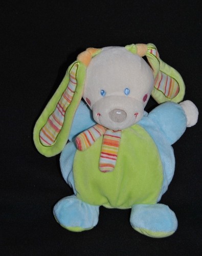 Doudou lapin boule vert - lapin,