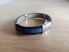BRACET  MAGNIFIQUE  CUIR BLEU  ALBANU    MONACO  NEUF 