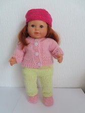 DERNIER vetement pour poupée corolle 36 cm 4 pieces gilet,pantalon,chaussons,