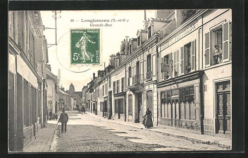 Cpa longjumeau grande - cpa, grande-rue