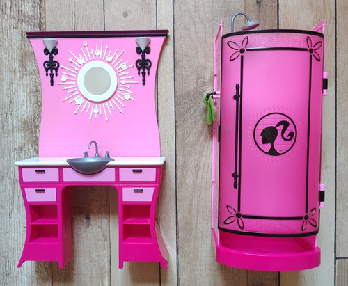 Barbie salle bain rose - salle,