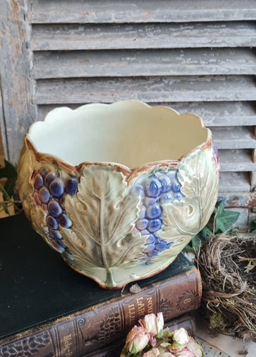 Ancien pot fleurs barbotine - pot, de
