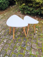 Lot de 2 tables basses gigognes blanches