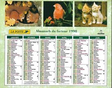almanach France LA POSTE 1998 - Animaux - Dpt 61
