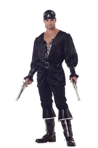 Pirate costume men blk pc - costume, men's