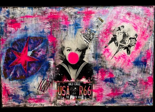Tableau pop art street marilyn - tableau,