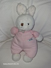 Doudou peluche lapin rose et