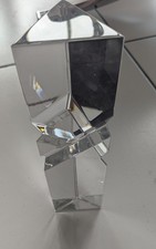Obélisque sculpture en cristal Val Saint Lambert dans sa boîte