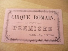 Billet cirque romain ancien - billet,