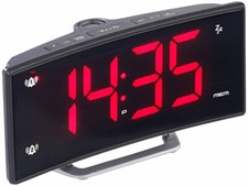 Radio-réveil à projection avec affichage rouge et port de chargement USB - Auvi