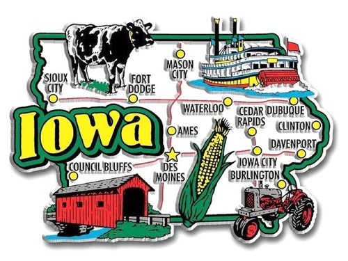 Iowa jumbo state map - state,