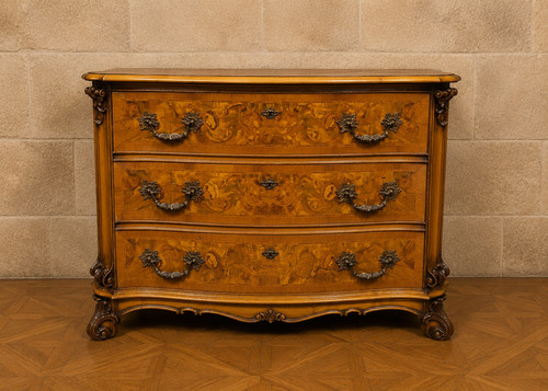 Commode galbée marqueterie - galbée, en