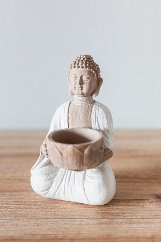 Statuette bouddha bougeoir - statuette, en