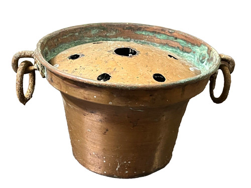 Ancien pot piqué fleur - piquÉ,