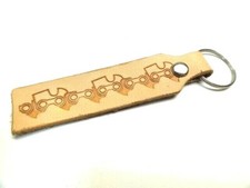 Leather keychain chainsaw - leather,