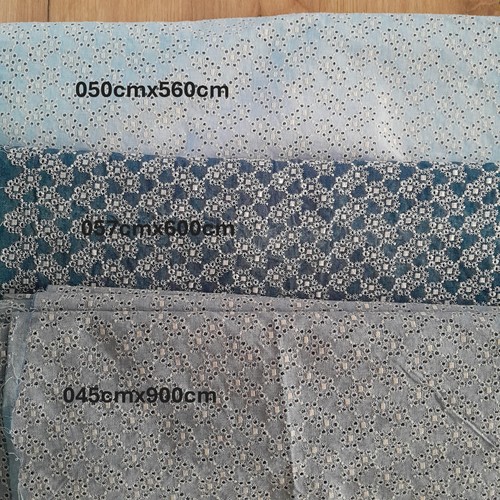 Broderie anglaise bleue tissu - broderie,