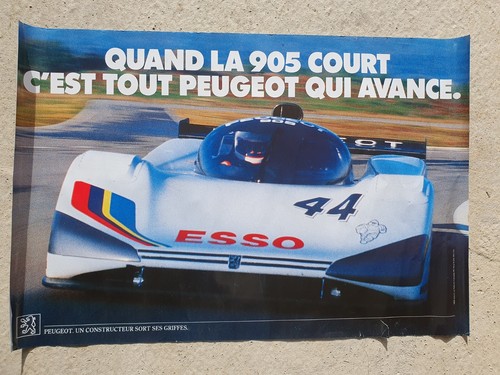 Affiche peugeot 905 originale - affiche,