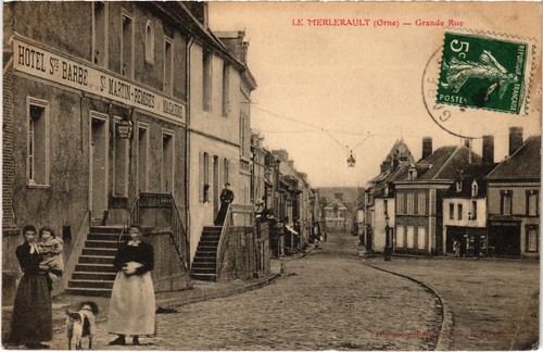 Cpa merlerault grande rue - merlerault,