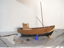 ?? GRAND THONIER ANCIEN BATEAU COQUE BOIS MAQUETTE VIEUX GRÉEMENT VOILIER