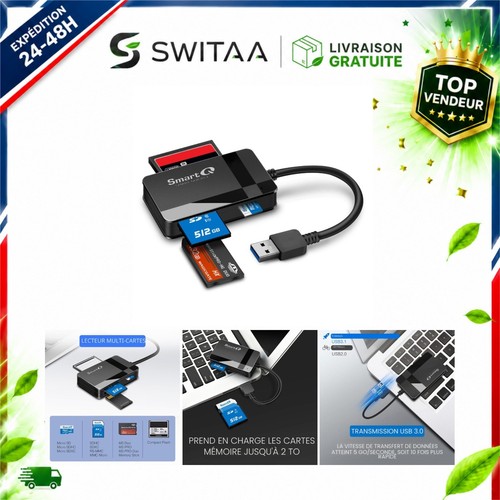 Lecteur cartes mémoire usb - cartes,