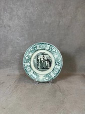 Assiette parlante ancienne J.Vieillard Bordeaux "L'électricité pour rire" XIXèm