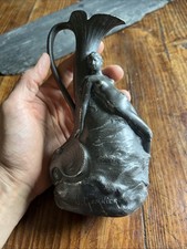 Pichet & Verseuse Etain Art Nouveau Femme Nu & Poisson Signé Garnier