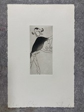 Žibuntas Mikšys. Gravure Eau-forte Personnage Arlequin. Art XXème Lithuanie.