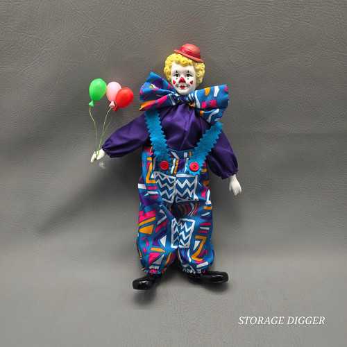 Vintage porcelain clown - vintage,
