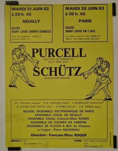 Purcell schutz 1983 affiche - purcell,
