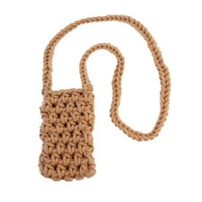 SAC UNIVERSEL EN TRICOT BANDOULIERE POUR TELEPHONE PORTABLE MARRON