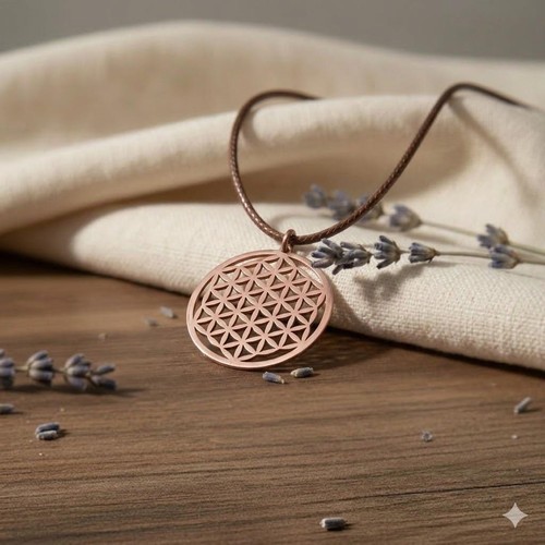Collier fleur vie cuivre - fleur,