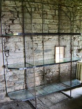 ANCIENNE GRANDE GRILLE DE BOULANGER ÉPOQUE ART DÉCO FER FORGÉ ET FONTE