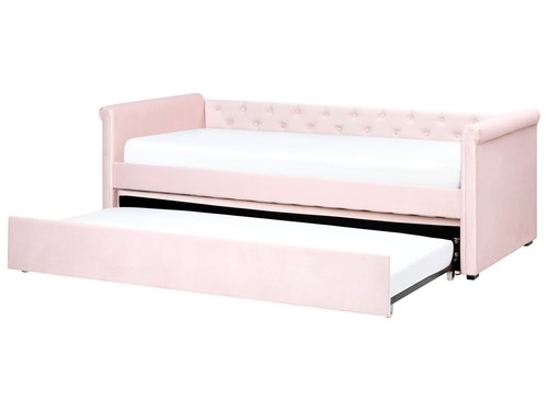 Lit simple moderne velours - lit, en