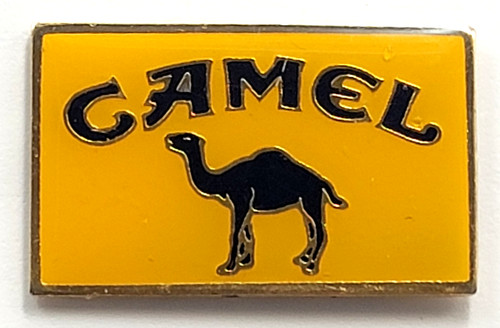 Camel enamel pin yellow - camel, black