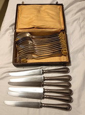 menagere 18 COUTEAU FOURCHETTE CUILLIERE ERCUIS LIERRE métal argenté ART NOUVEAU