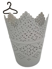 IKEA SKURAR Cache-Pot Métal Blanc Motifs Ajourés 12cm