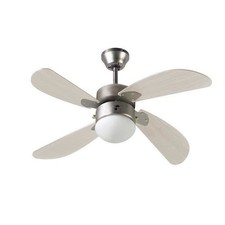 FARELEK - BERMUDES Ø 107 cm - Ventilateur de plafond réversible, 4 pales chen...