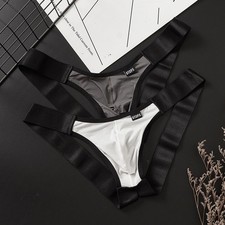 Sexy Jockmail Hommes Noir Faux