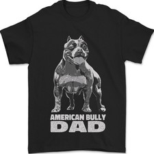 Américain Bully Papa Drôle Fête des Pères Chien T-Shirt 100% Coton