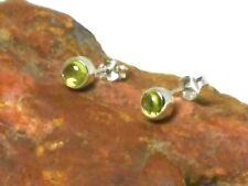 Boucles d'0reilles rond PERIDOT rondes en argent sterling 925 - 5 mm - avec boît