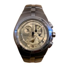 Montre chronographe automatique SEIKO Arctura Kinetic dos squelette ton or 7L...