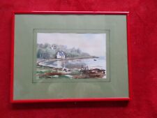 Très Jolie Aquarelle - Maison de Pêcheur - Lac - Encadrée - Signée - XXèS.