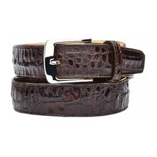 Ceinture En Crocodile Marron