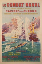 Original Poster - Naval Combat - 1900 Universal Exhibition - Warships Submarines