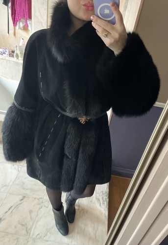 Manteau cuir fourrure - manteau,