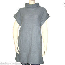 CHIPIE Robe femme laine manches courtes col roulé gris