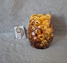 Pot / vase vintage en céramique forme ananas 9.8 cm