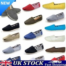 Chaussures unisexes TOM mocassins décontractés à enfiler chaussures plates en toile unie loisirs 3-10 NEUF