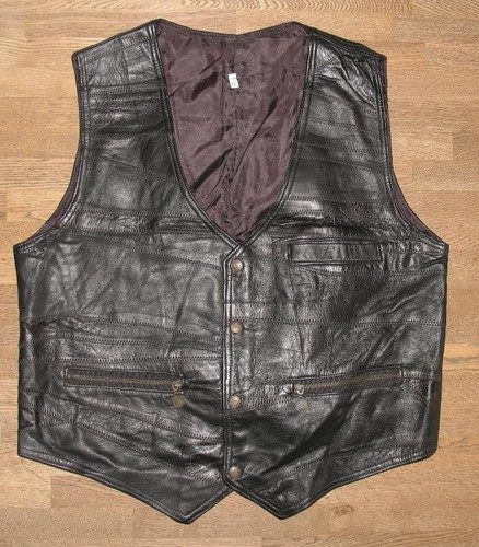 Veste homme cuir noir gilet - homme, en