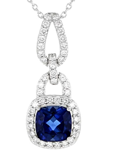 Pendentif saphir blanc - or,